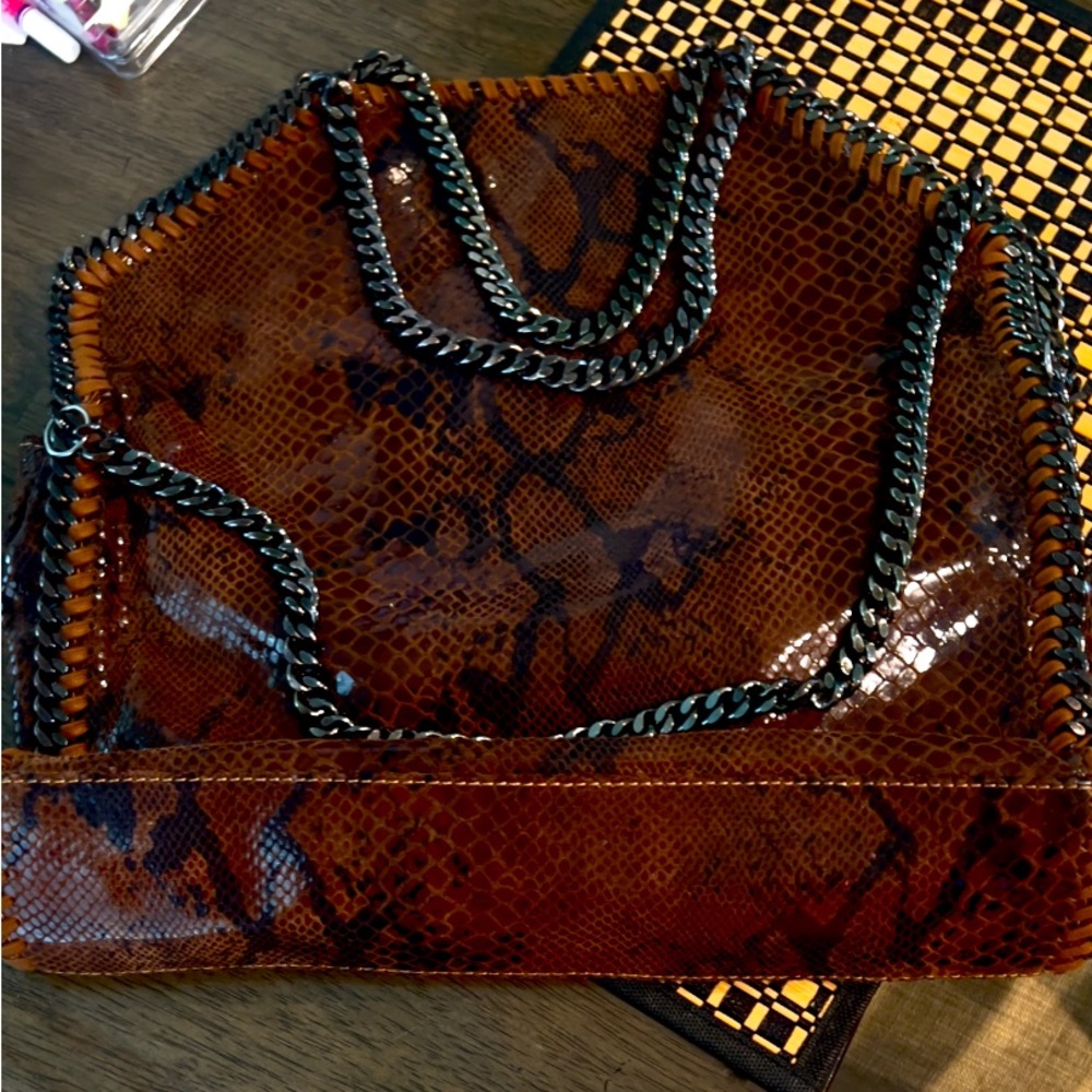COPY - Stella McCartney Beige Faux Python Embossed Leather